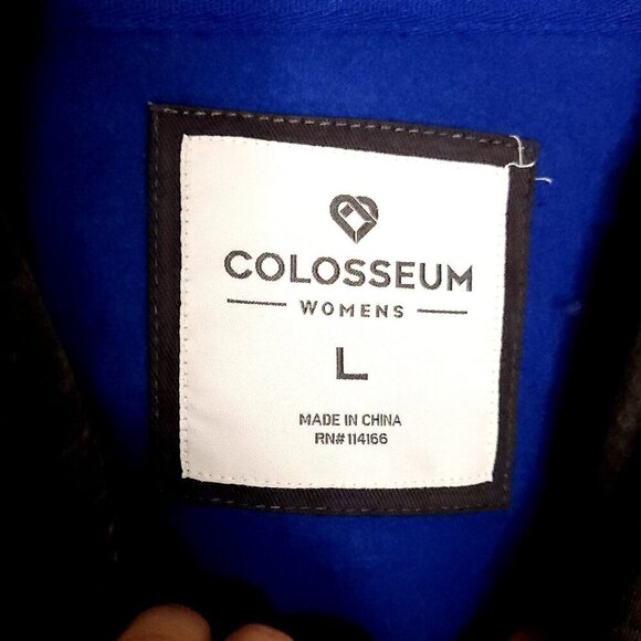 Colosseum New University Of Kansas Blue Grey Heathered Cropped Sweatshirt - Picture 7 of 11